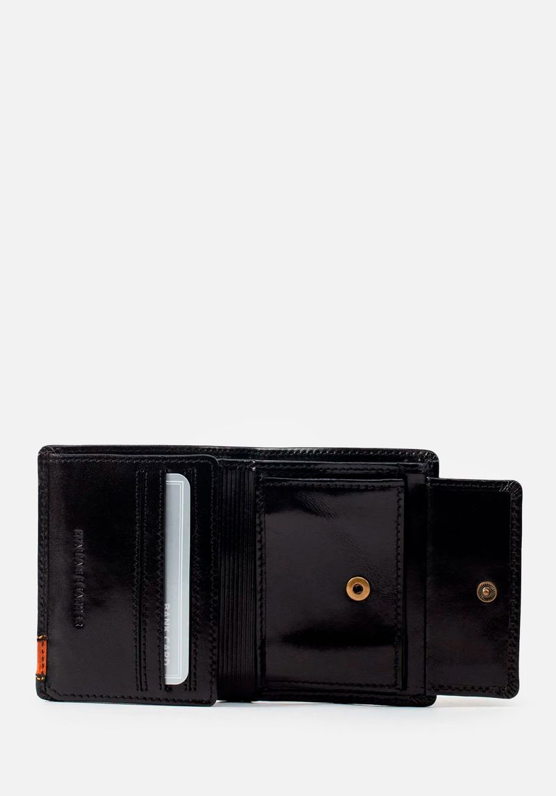 BILLETERA DE ESTILO CASUAL EN CUERO ITALIANO Y DETALLES EN CONTRASTE - Imagen 3